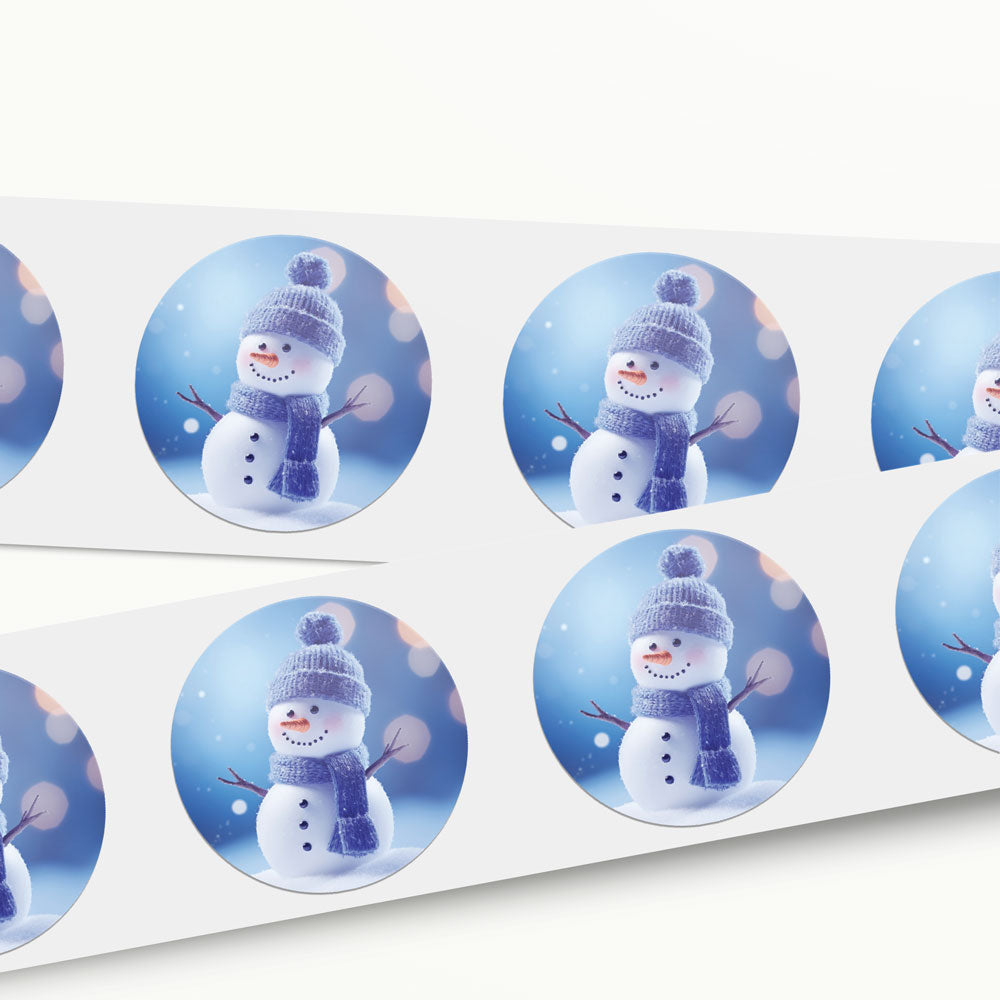 Blue Snowman Holiday Notecards with Matching Seals