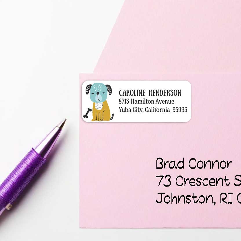 Big Dog Caricature Return Address Labels