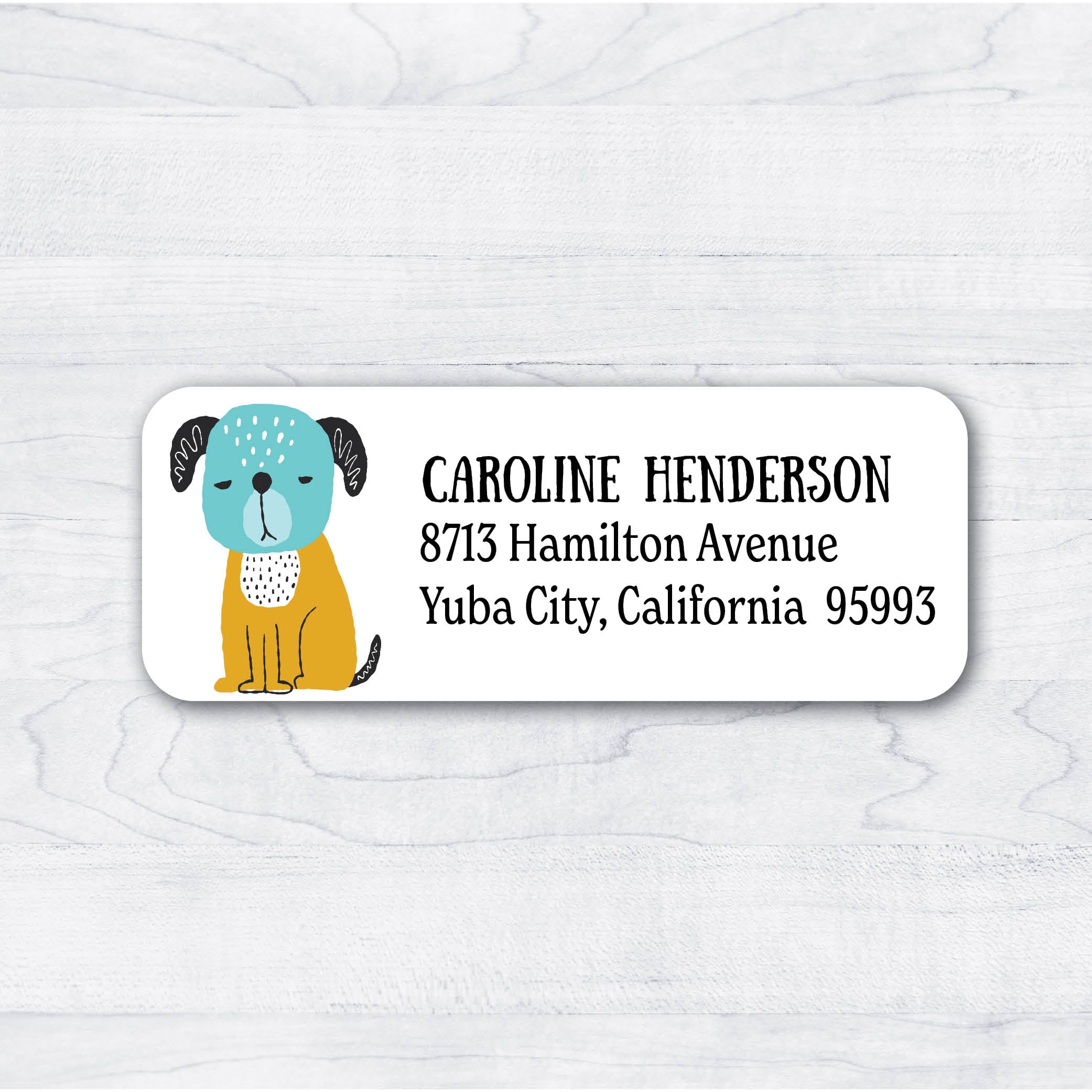 Big Dog Caricature Return Address Labels