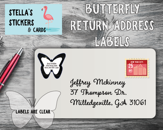 Butterfly Return Address Labels