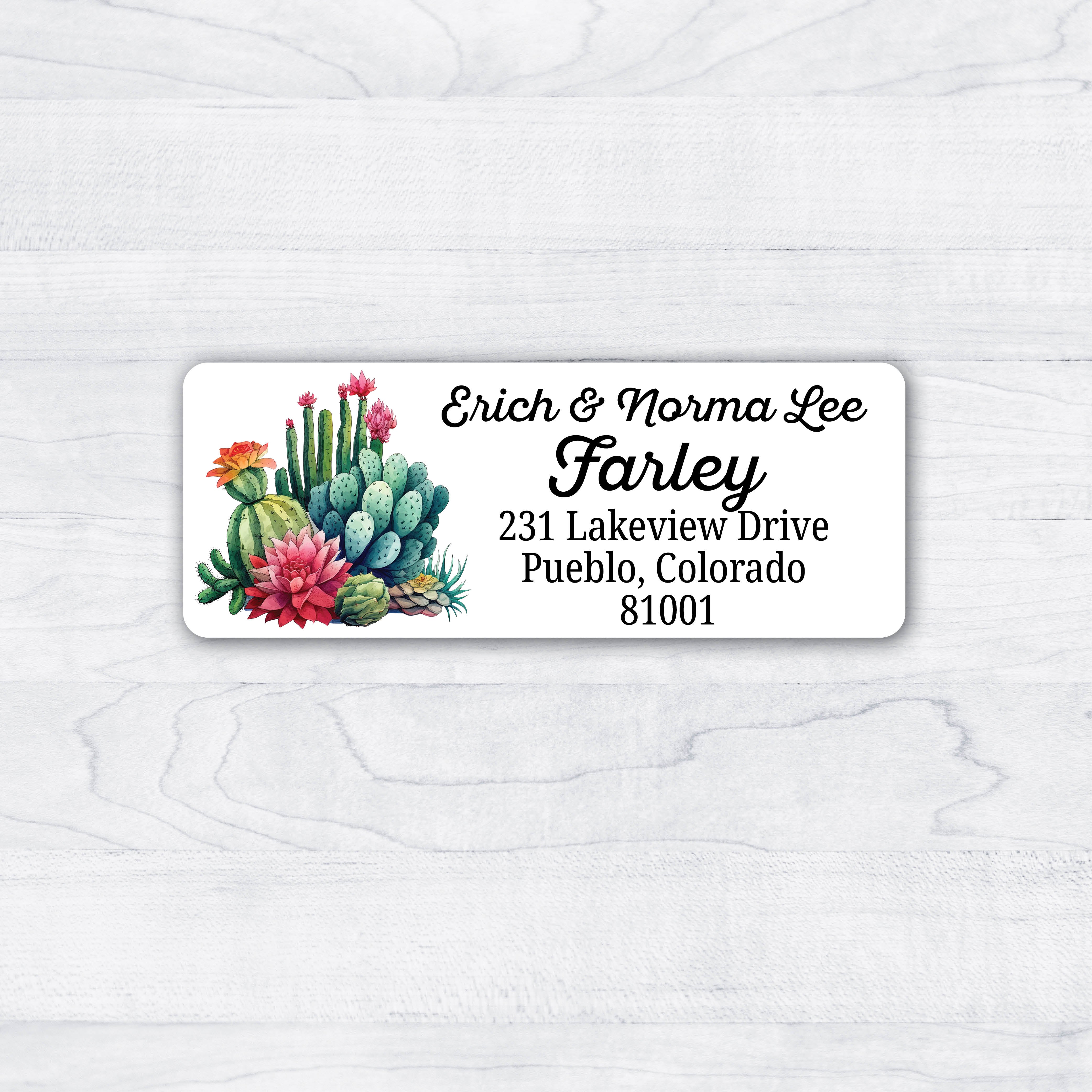 Cactus Flower Return Address Labels