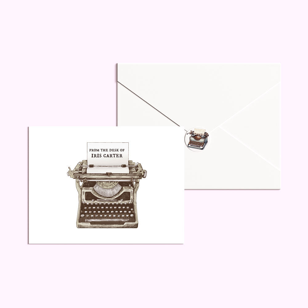 Typist Personal Notecards with Envelope Seals