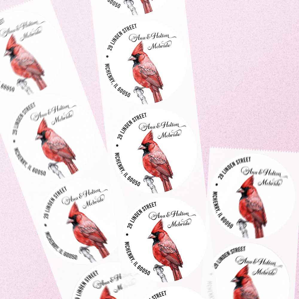 Cardinal Return Address Circle Labels