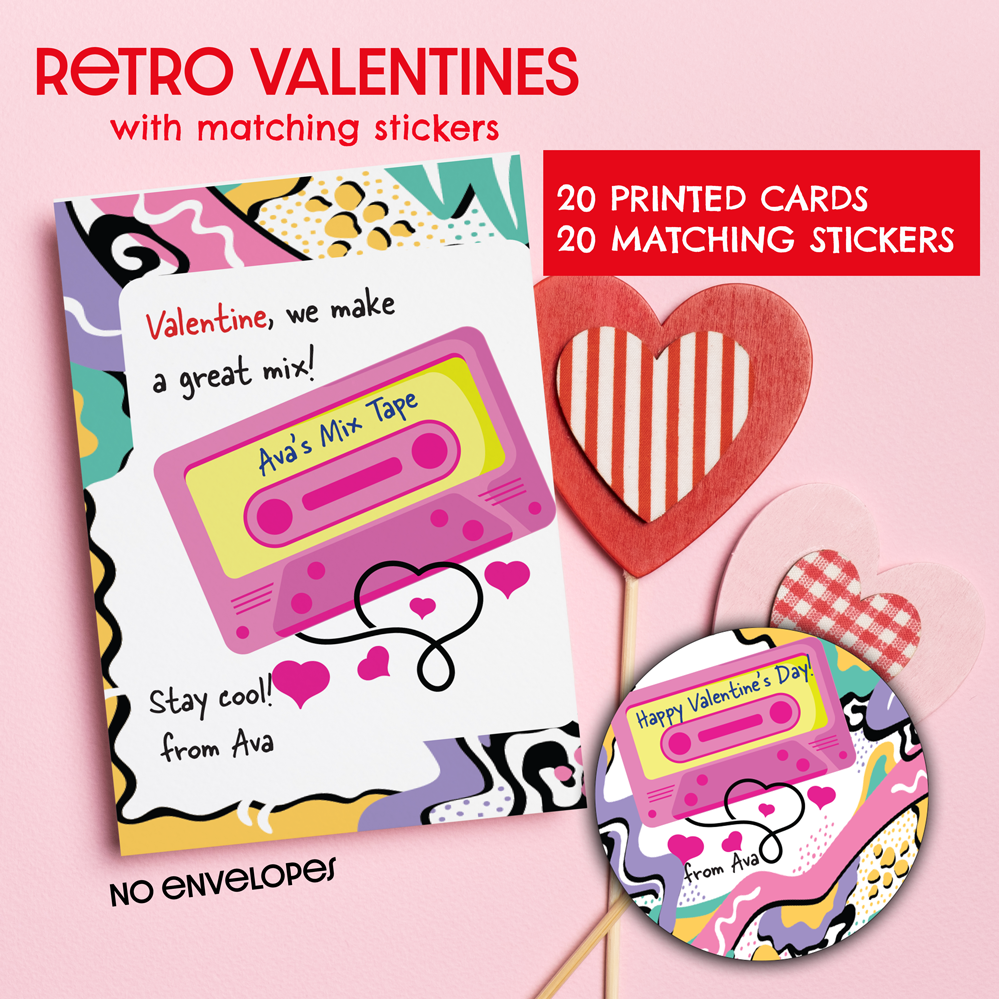 Retro 80s Valentine with Stickers