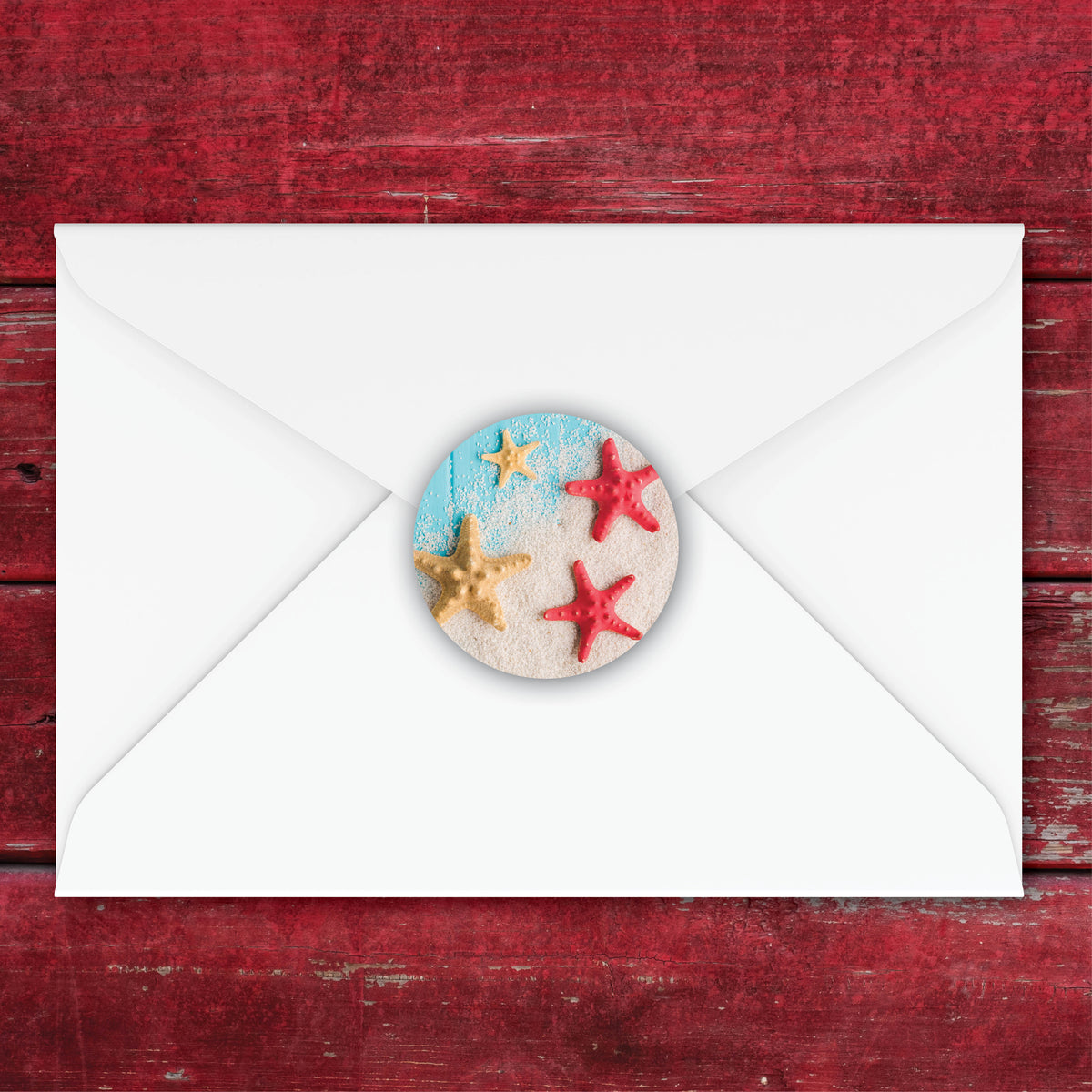 Bright Starfish Envelope Seals