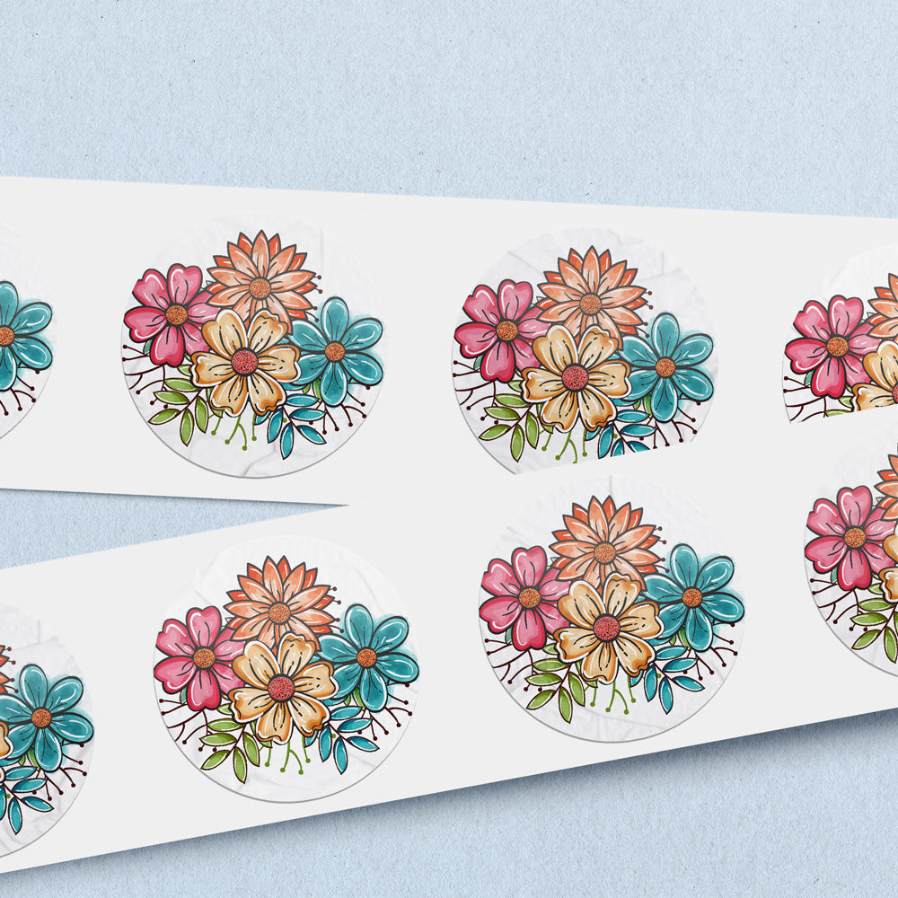 Colorful Flowers Envelope Seals
