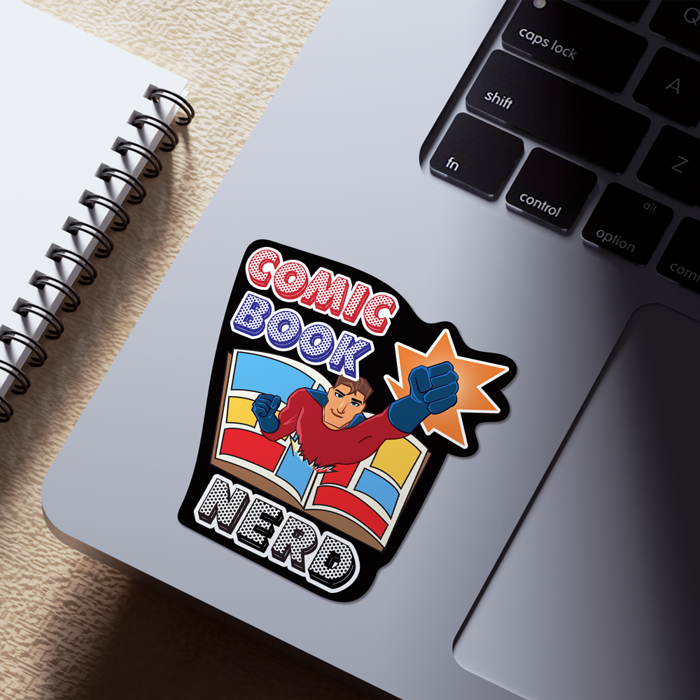Comic Book Nerd Weatherproof Sticker Vinyl Decal