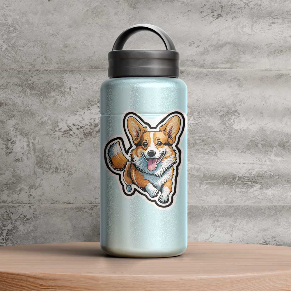 Corgi Vinyl Decal, Weatherproof for Laptop, Car, Water Bottle Locker