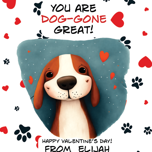 Cute Pup Dog-Themed Valentines for Valentine's Day Parties-Stella's Stickers