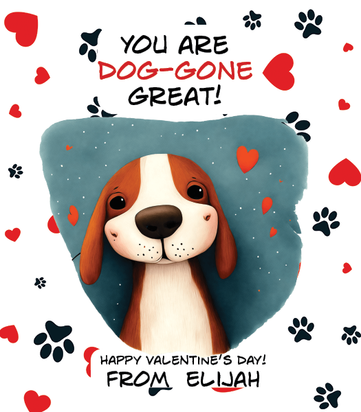 Cute Pup Dog-Themed Valentines for Valentine's Day Parties-Stella's Stickers