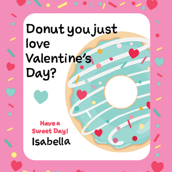 Donut Valentine with Matching Heart Stickers-Stella's Stickers