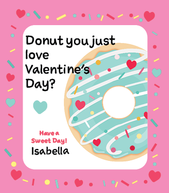 Donut Valentine with Matching Heart Stickers-Stella's Stickers