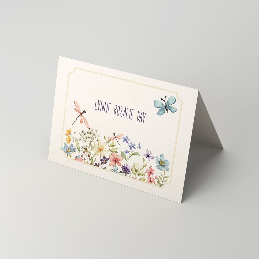 Dragonfly Floral Personal Notecards with Matching Seals