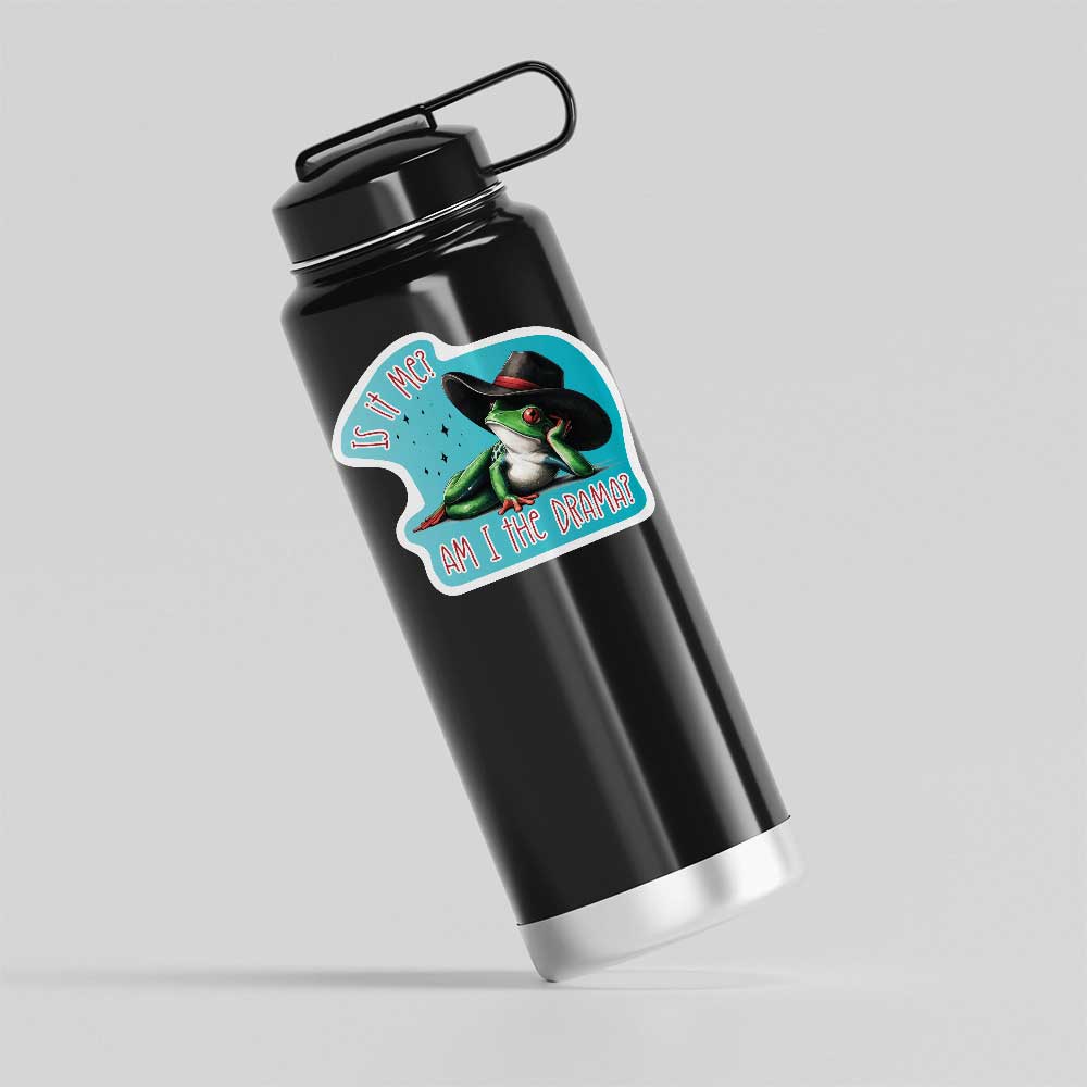 Am I the Drama? Contemplative Frog Sticker Vinyl Decal