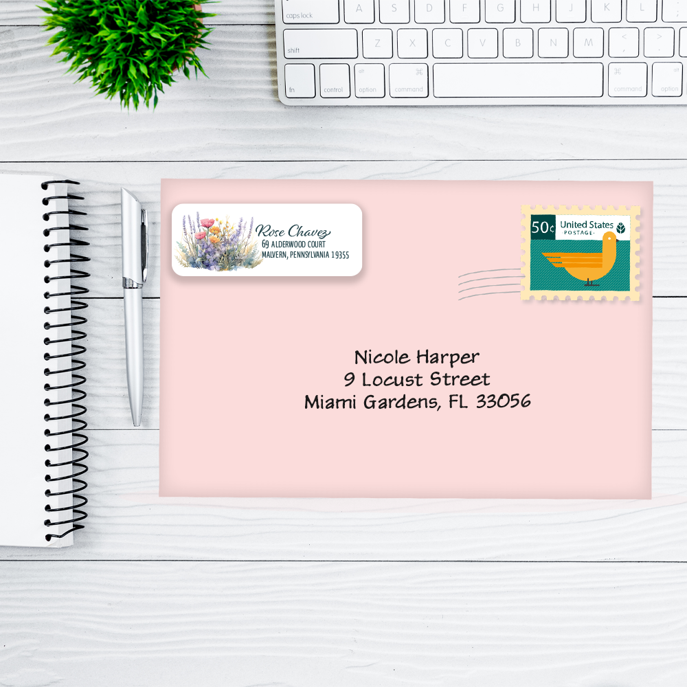 Wildflower Floral Flowers Return Address Labels