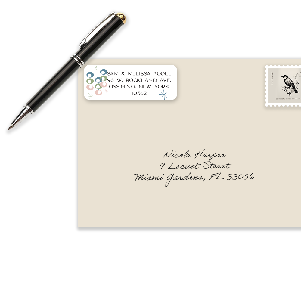 Decorative Circles Return Address Labels
