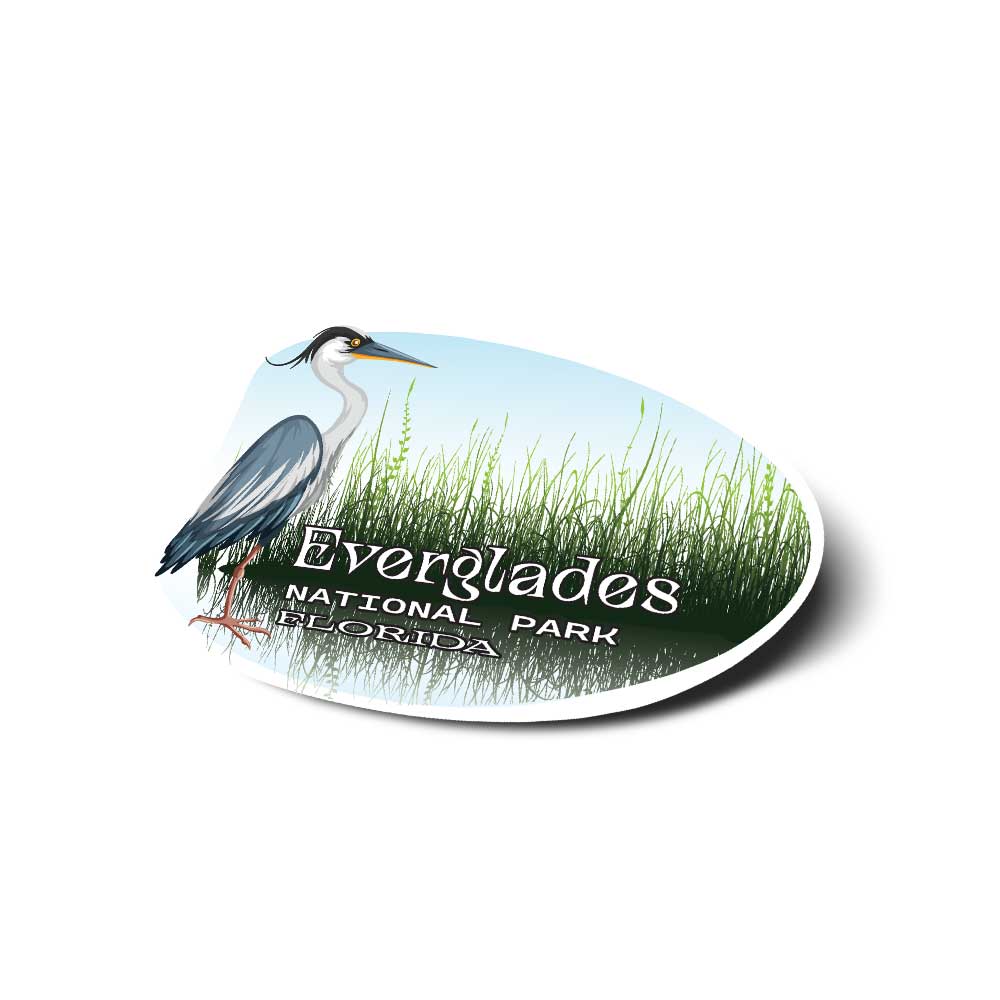 Everglades National Park Florida Sticker with Blue Heron