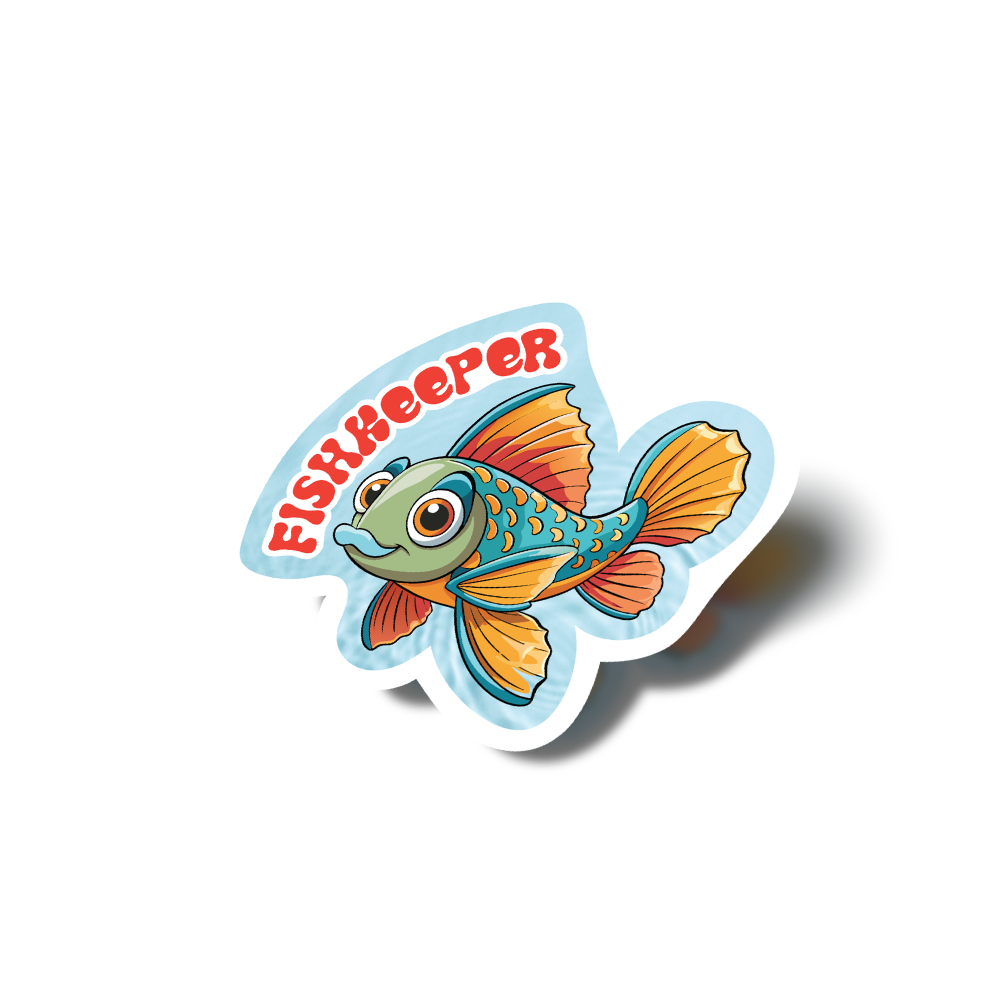Fishkeeper Vinyl Decal Weatherproof Sticker – Stella's Stickers & Cards