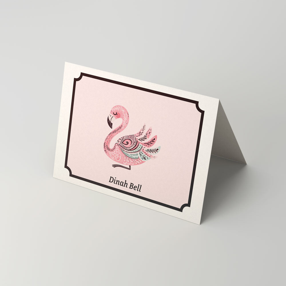 Personalized flamingo notecards