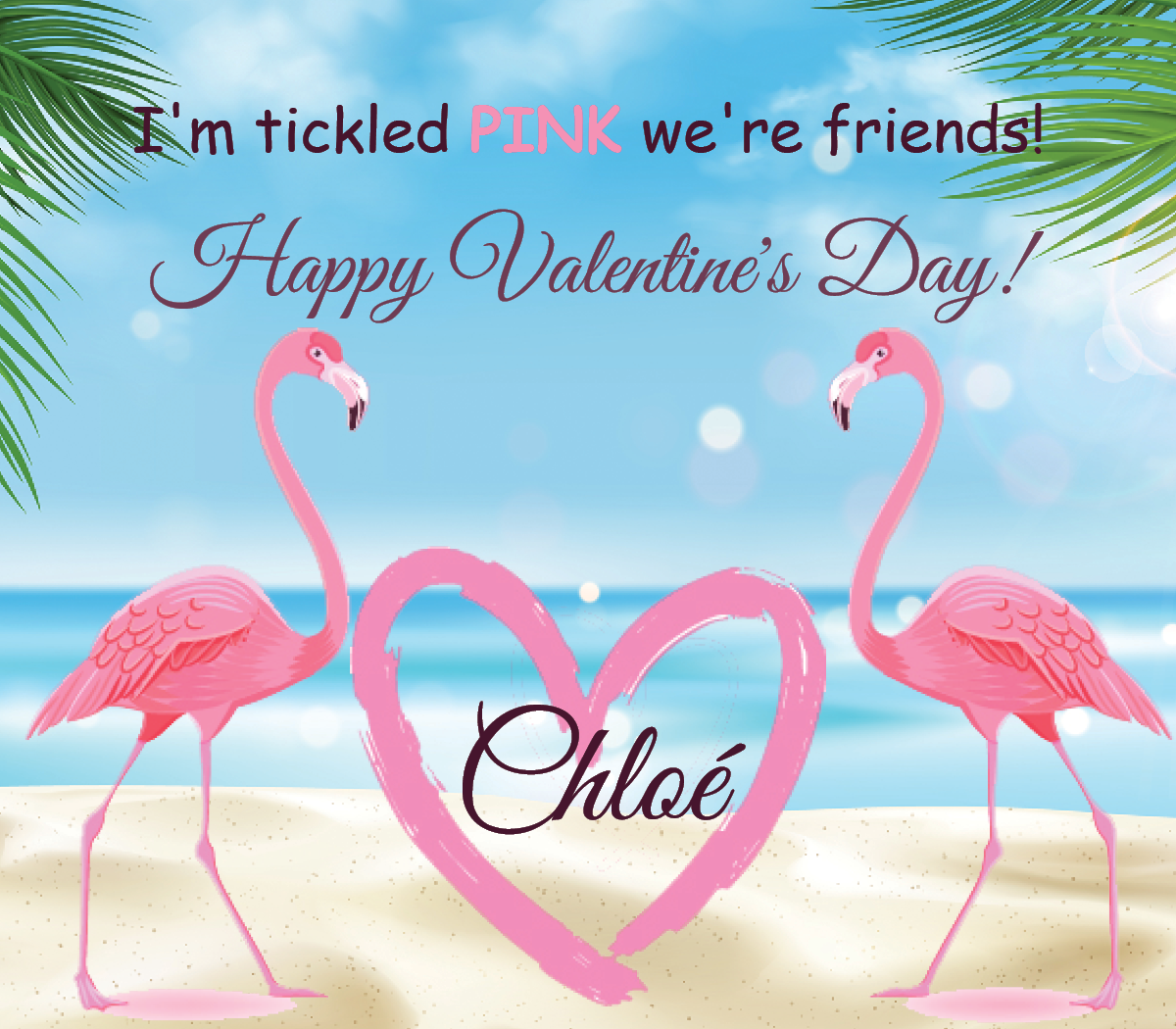 Stella's Special Flamingo Valentine with Matching Stickers