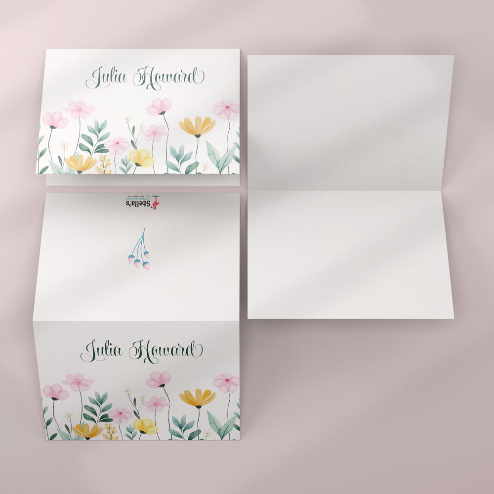 Personal Foldover Notecard featuring Spring Flowers Cardstock