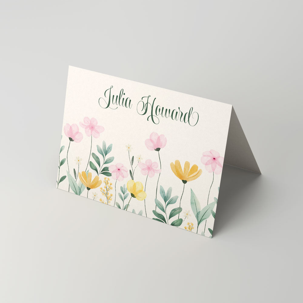 Personal Foldover Notecard featuring Spring Flowers Cardstock
