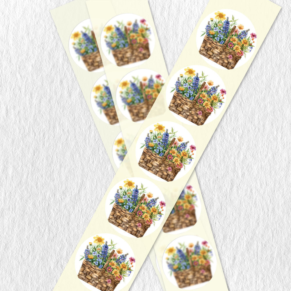 Flower Basket Envelope Seals