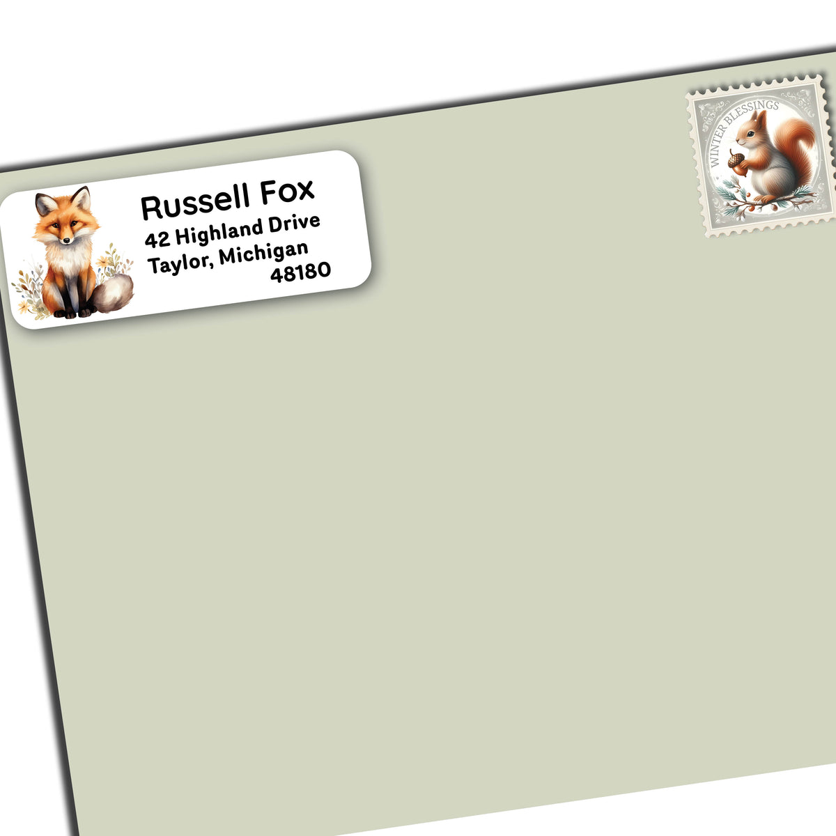 Fox Return Address Labels | Woodland Animal Sticker