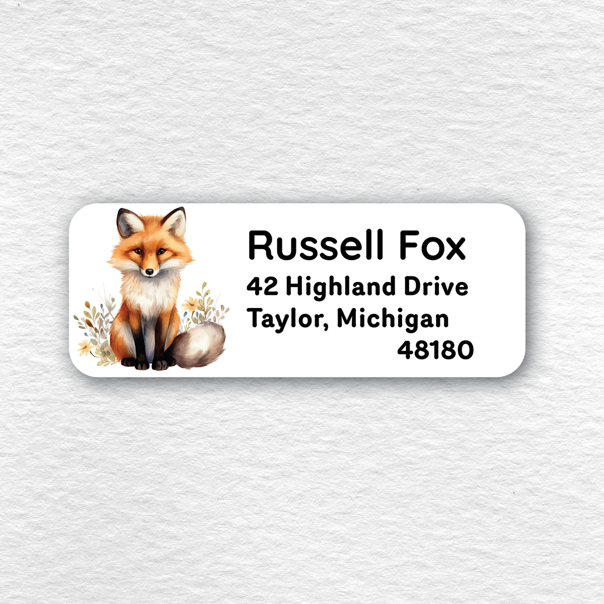 Fox Return Address Labels | Woodland Animal Sticker
