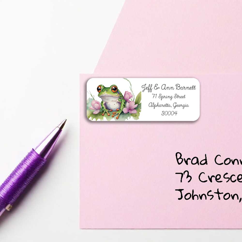 Frog & Flower Return Address Labels