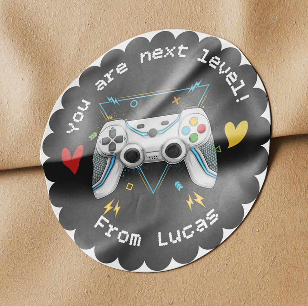 Gamer Valentine with Stickers