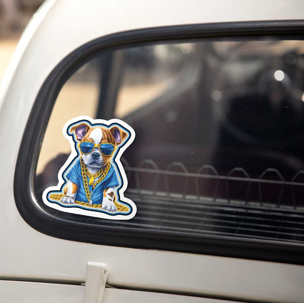 Gangsta Dog Sticker, Weatherproof, Waterproof for Laptop, Water bottle, car