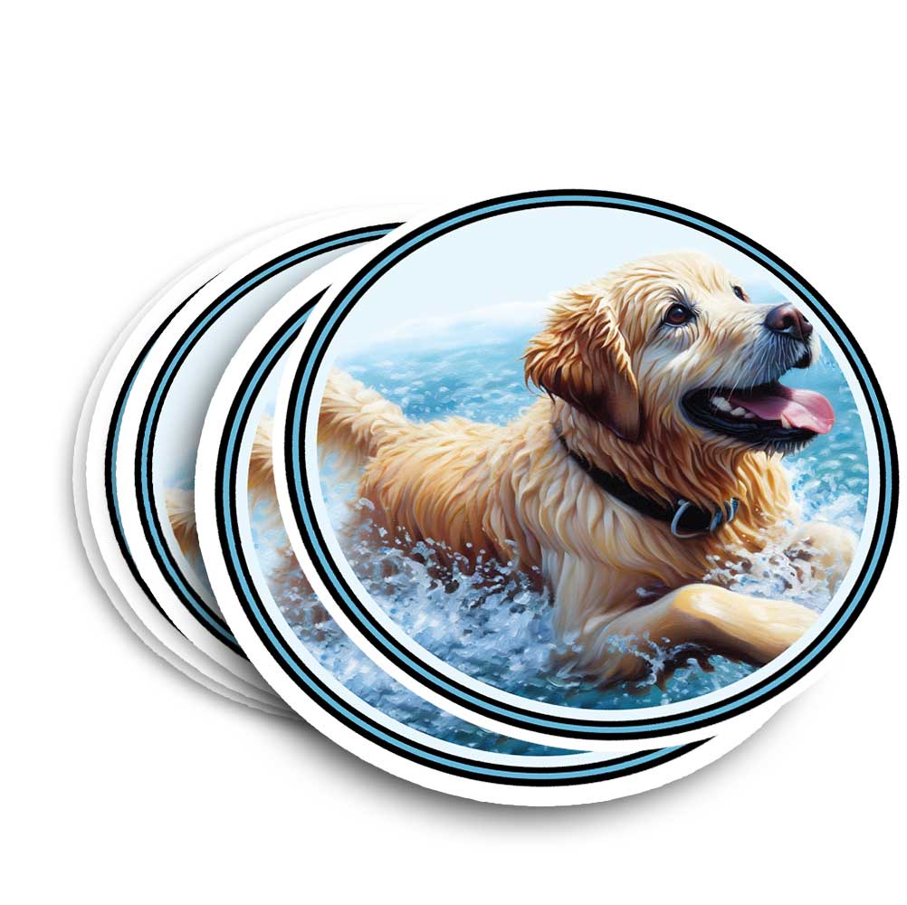 Golden Retriever Water Lover Vinyl Decal – Stella's Stickers & Cards