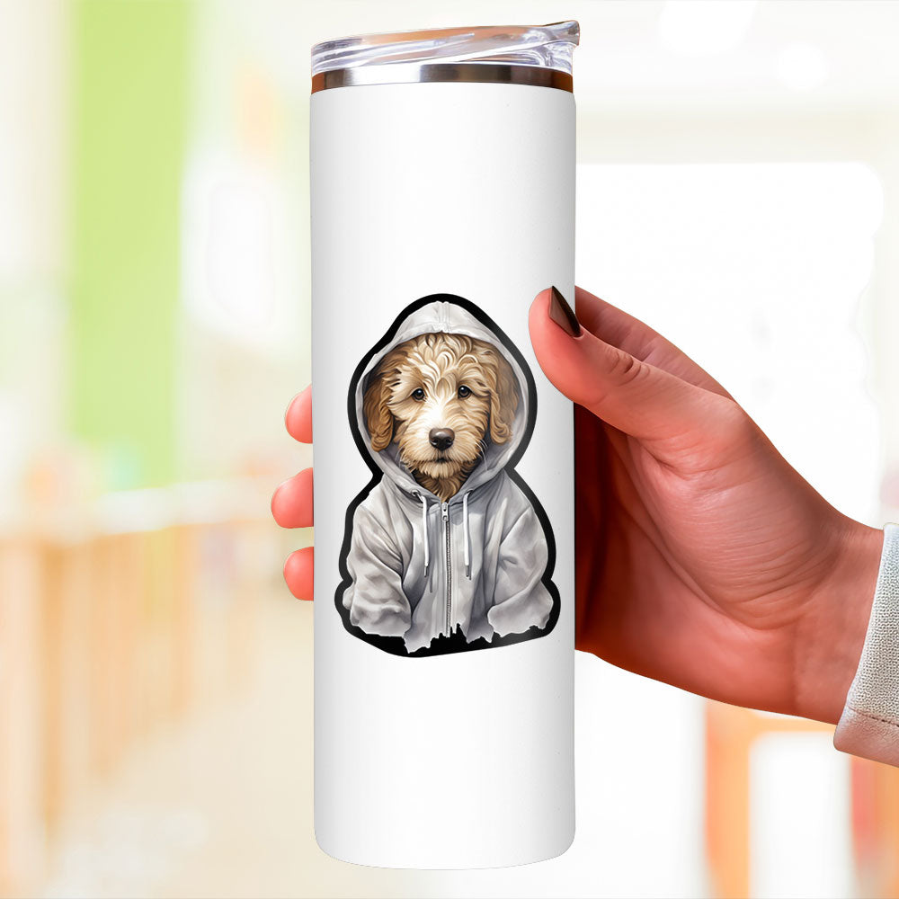 Golden Doodle with Hoodie Vinyl Sticker for Car, Laptop, Water Bottle, Locker Dog Pup Puppy Goldendoodle Labradoodle