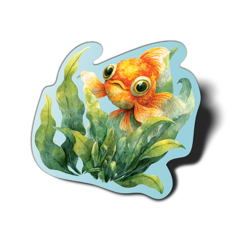 Big eyed cute goldfish sticker