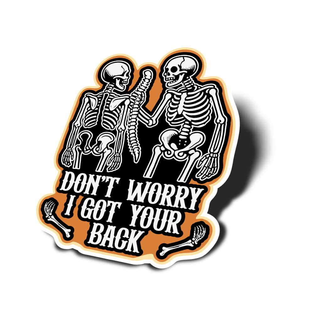 I Got Your Back Skeleton Halloween Vinyl Decal, Weatherproof for Laptop, Car, Water Bottle Locker