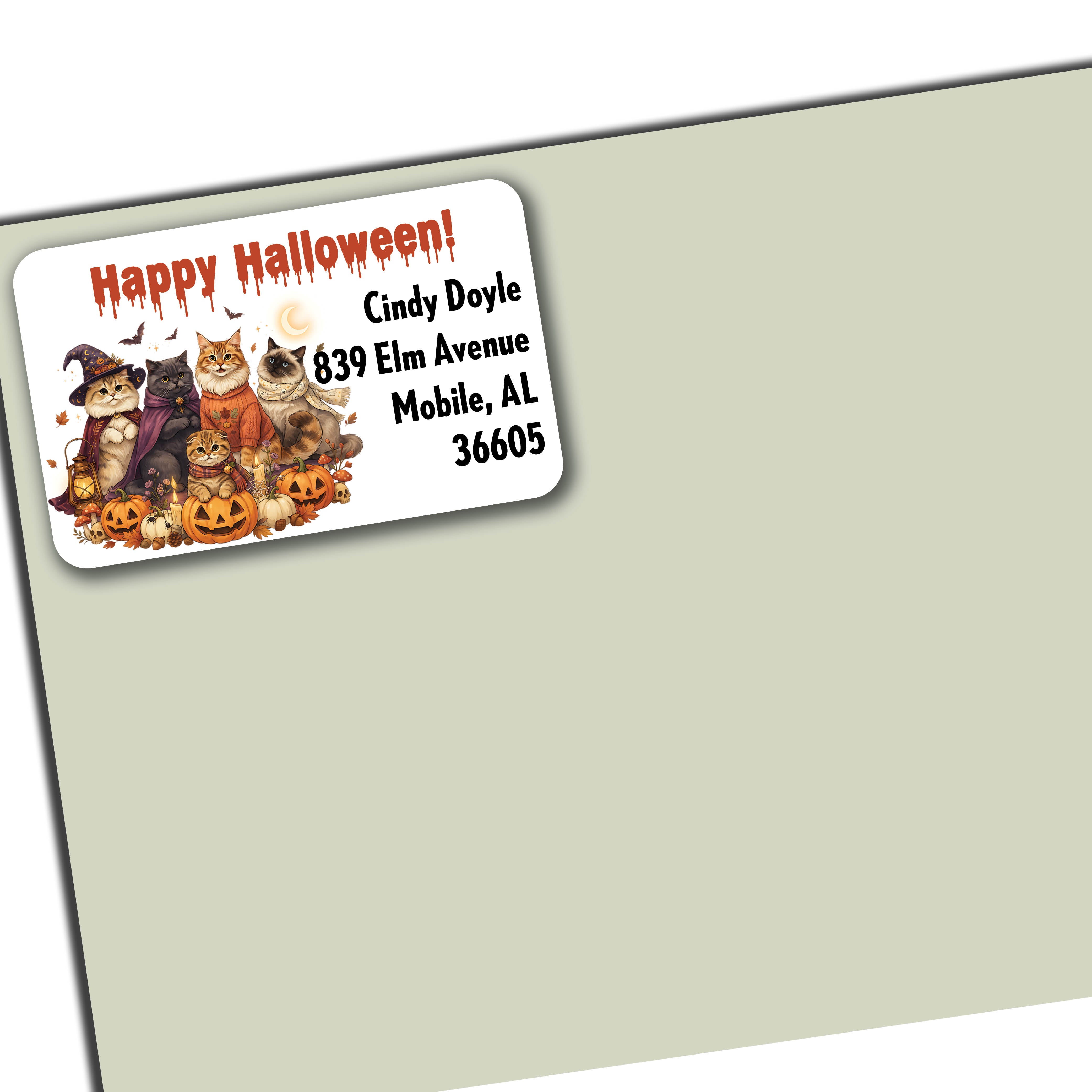 Halloween Cats Return Address Labels