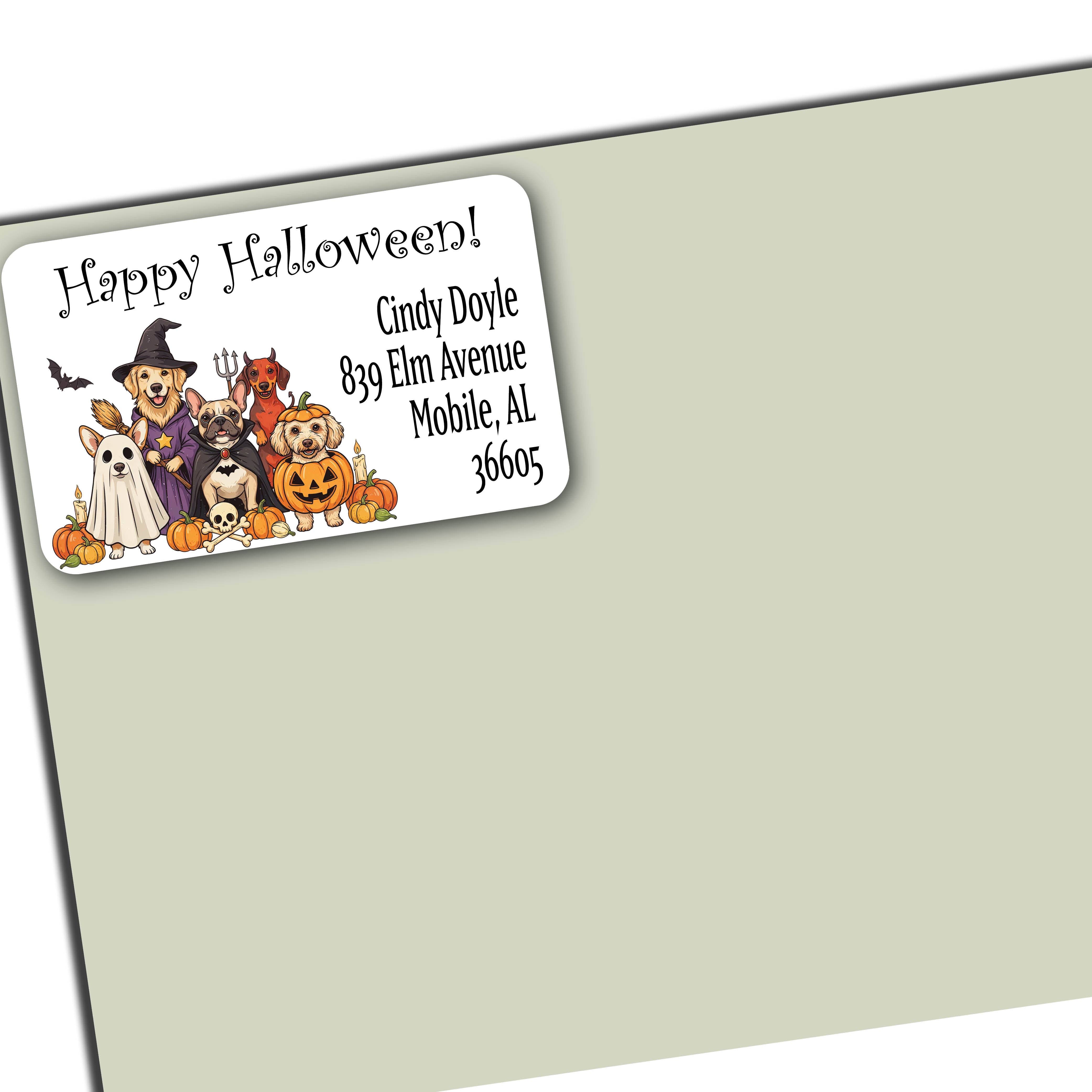 Halloween Dogs Return Address Labels