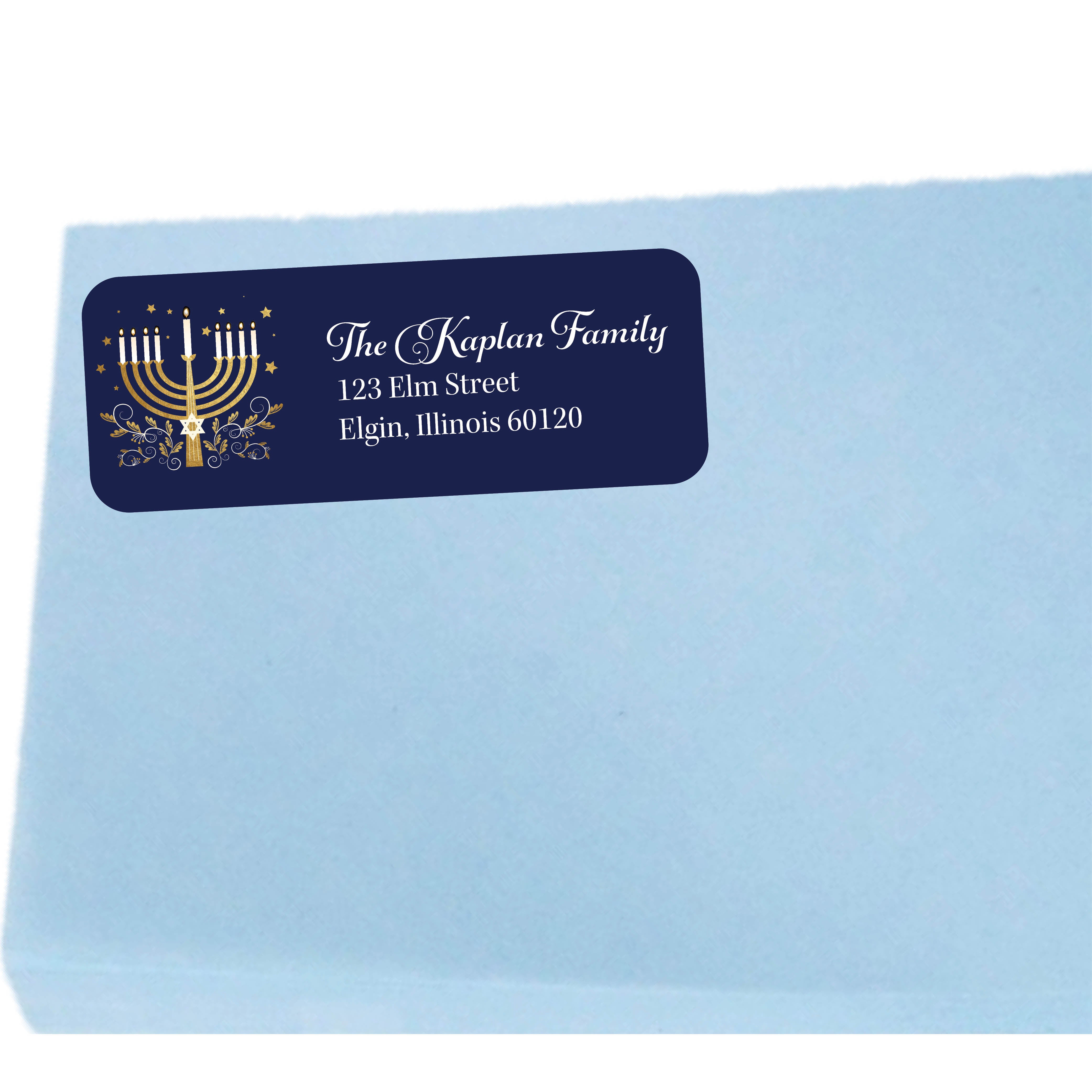 Hanukkah Return Address Labels - Blue