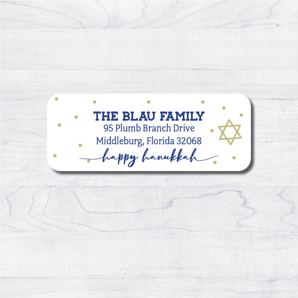 Hanukkah Return Address Labels - White