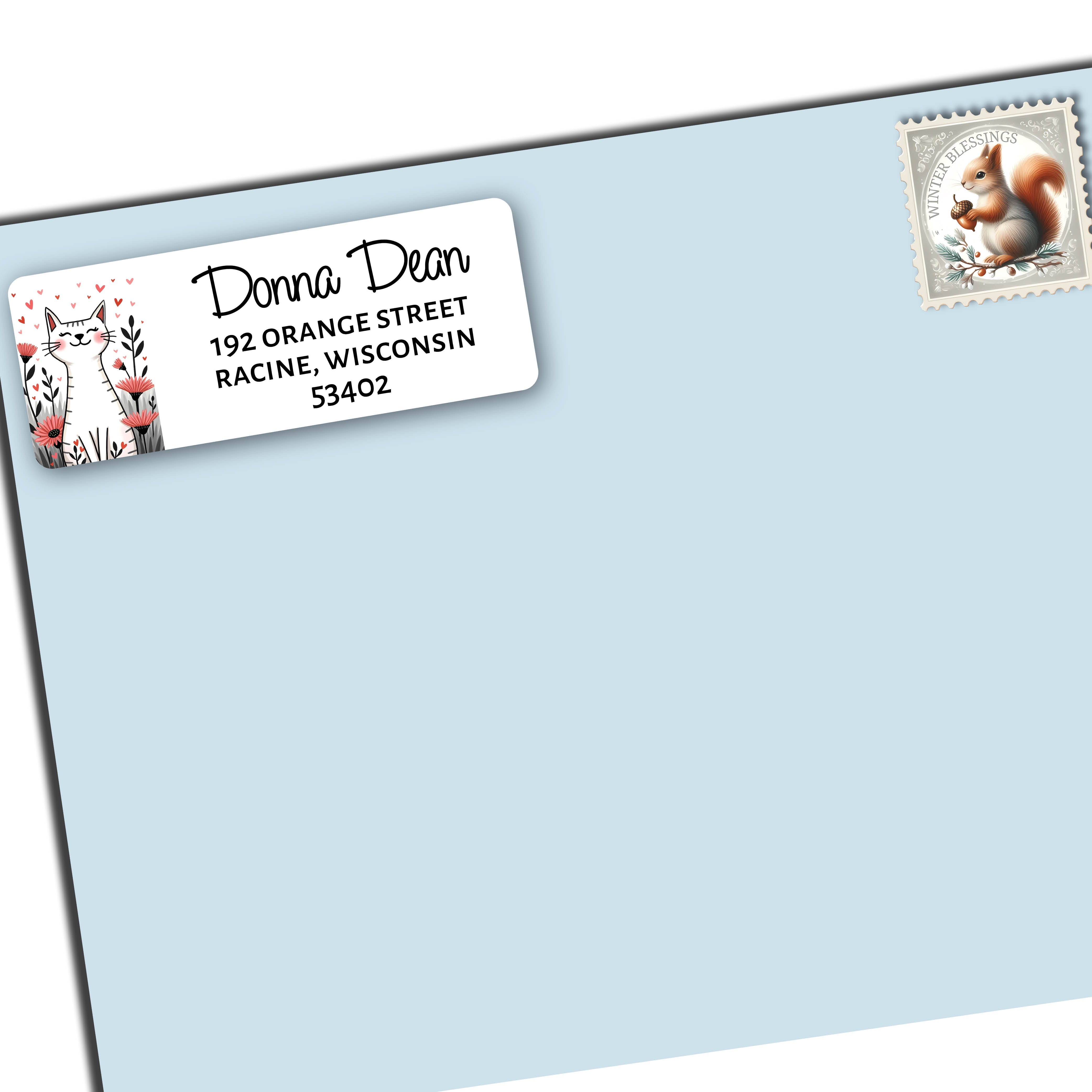 Happy Cat Return Address Labels