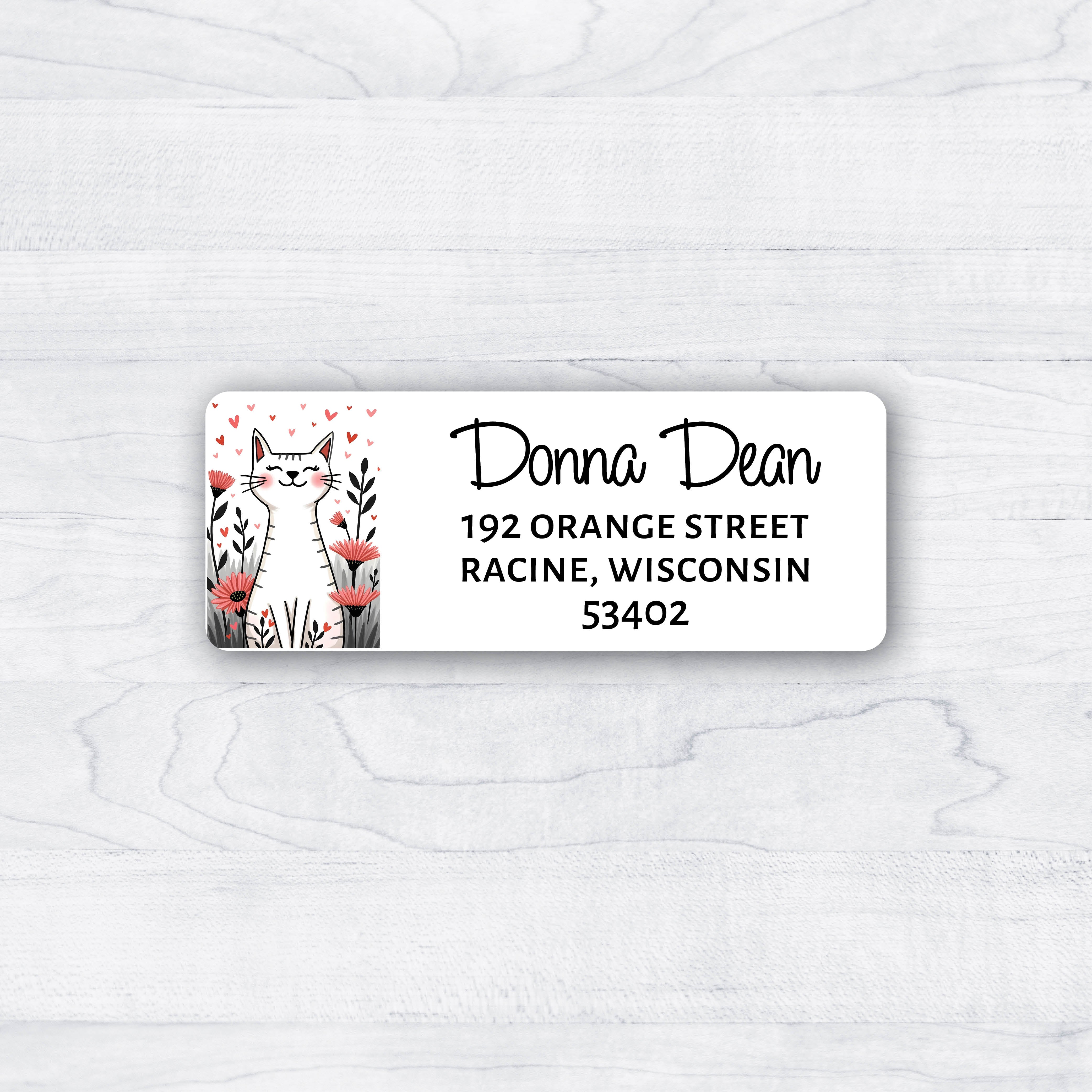 Happy Cat Return Address Labels