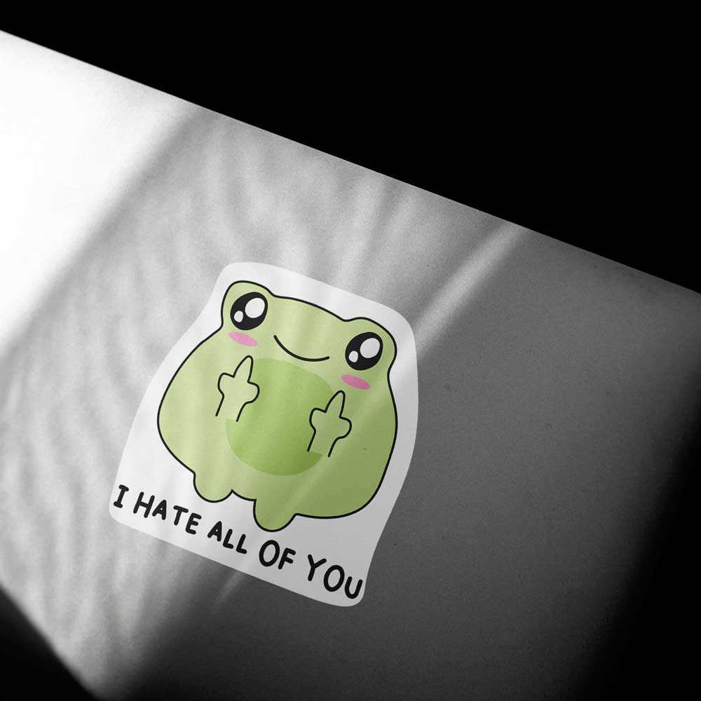 Cute (But Hateful) Frog Sticker Vinyl Decal