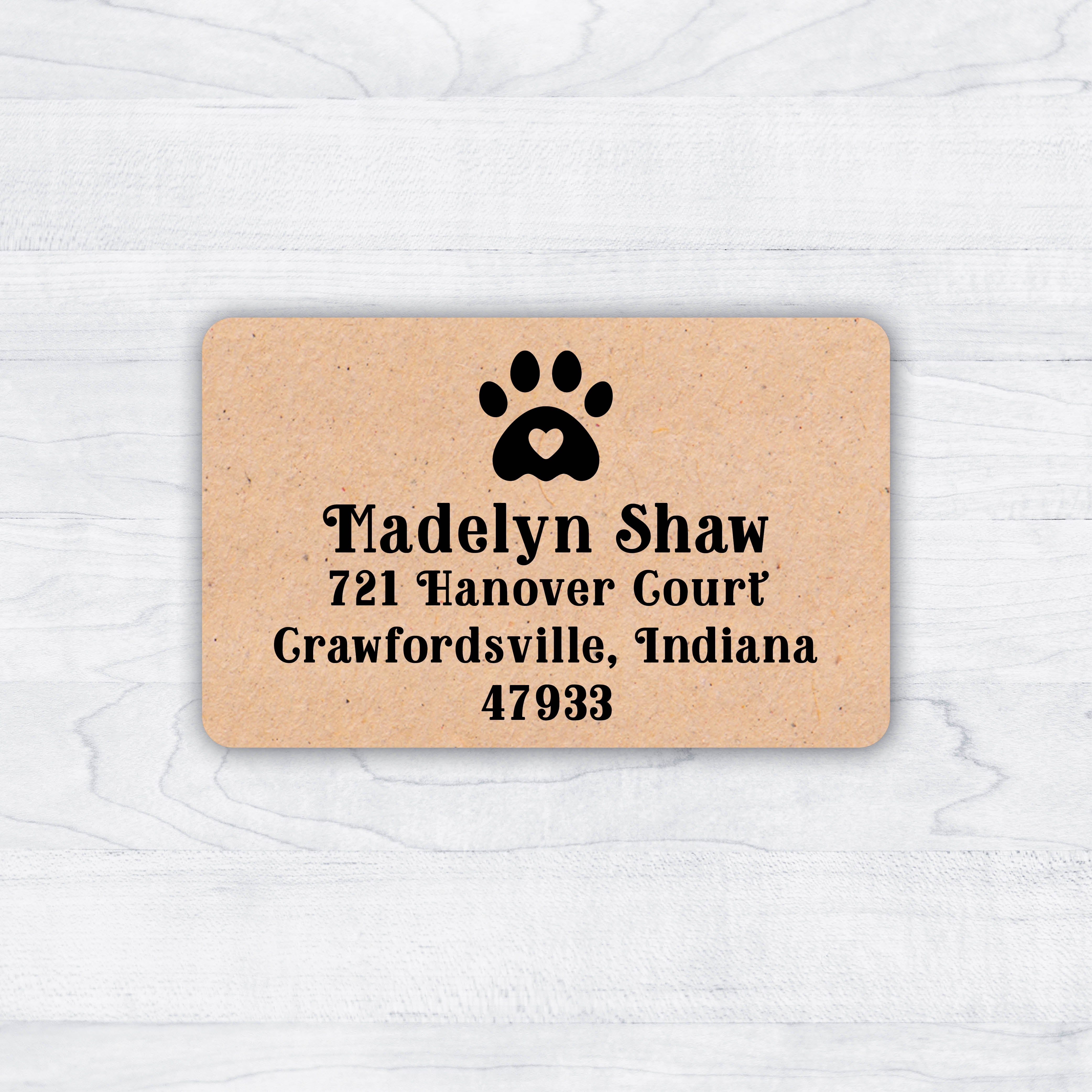 Heart Pets Return Address Labels