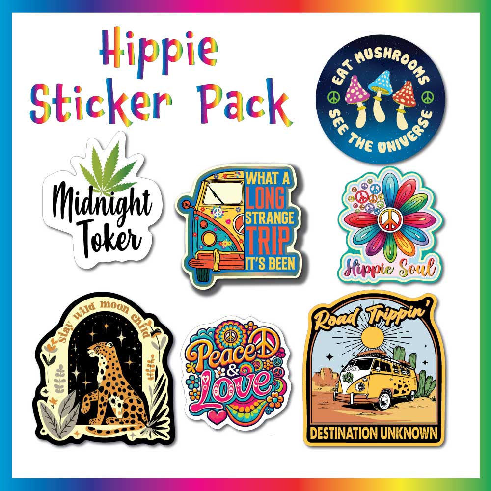 Hippie Sticker 7-Pack