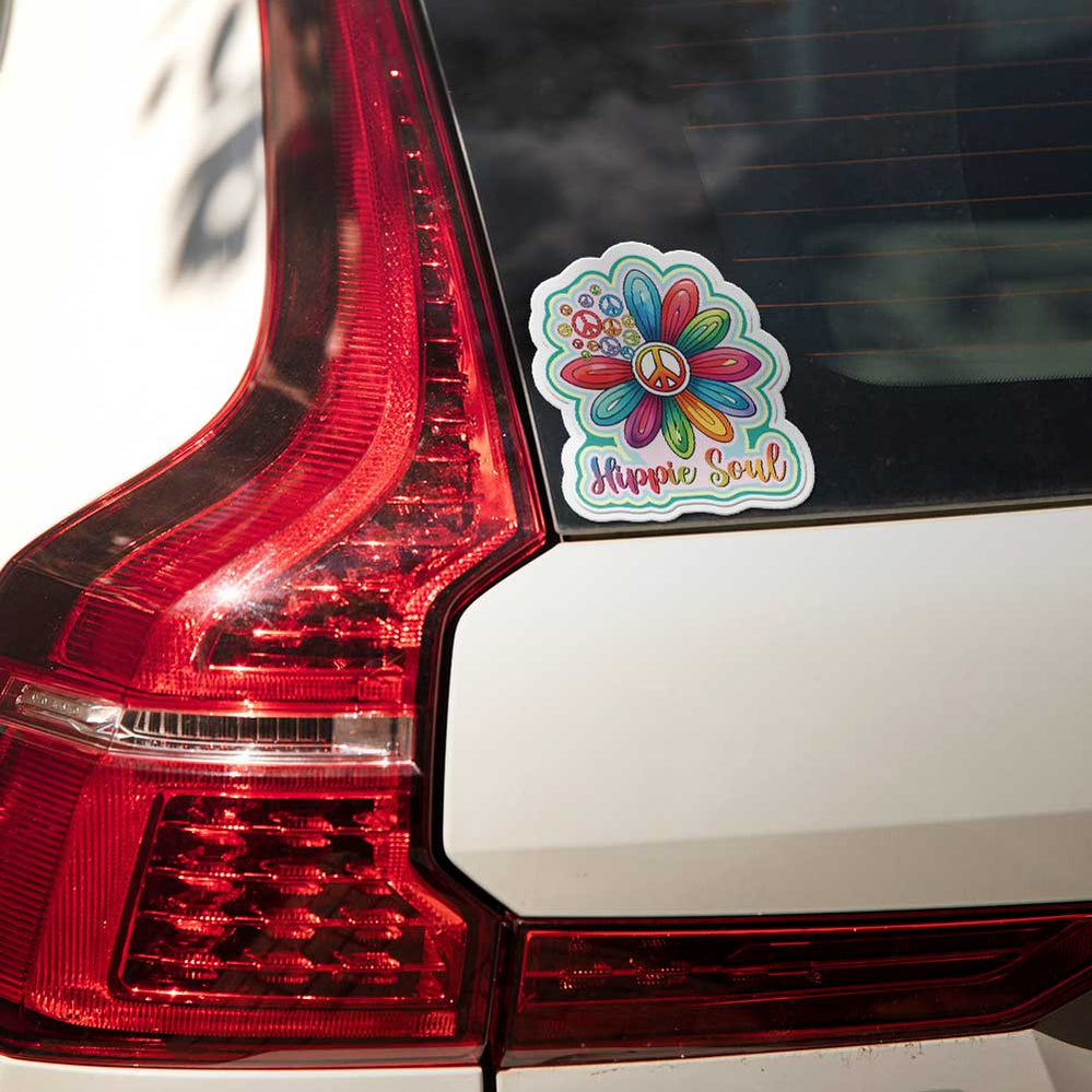 Hippie Soul Vinyl Decal, Weatherproof for Laptop, Car, Water Bottle Locker