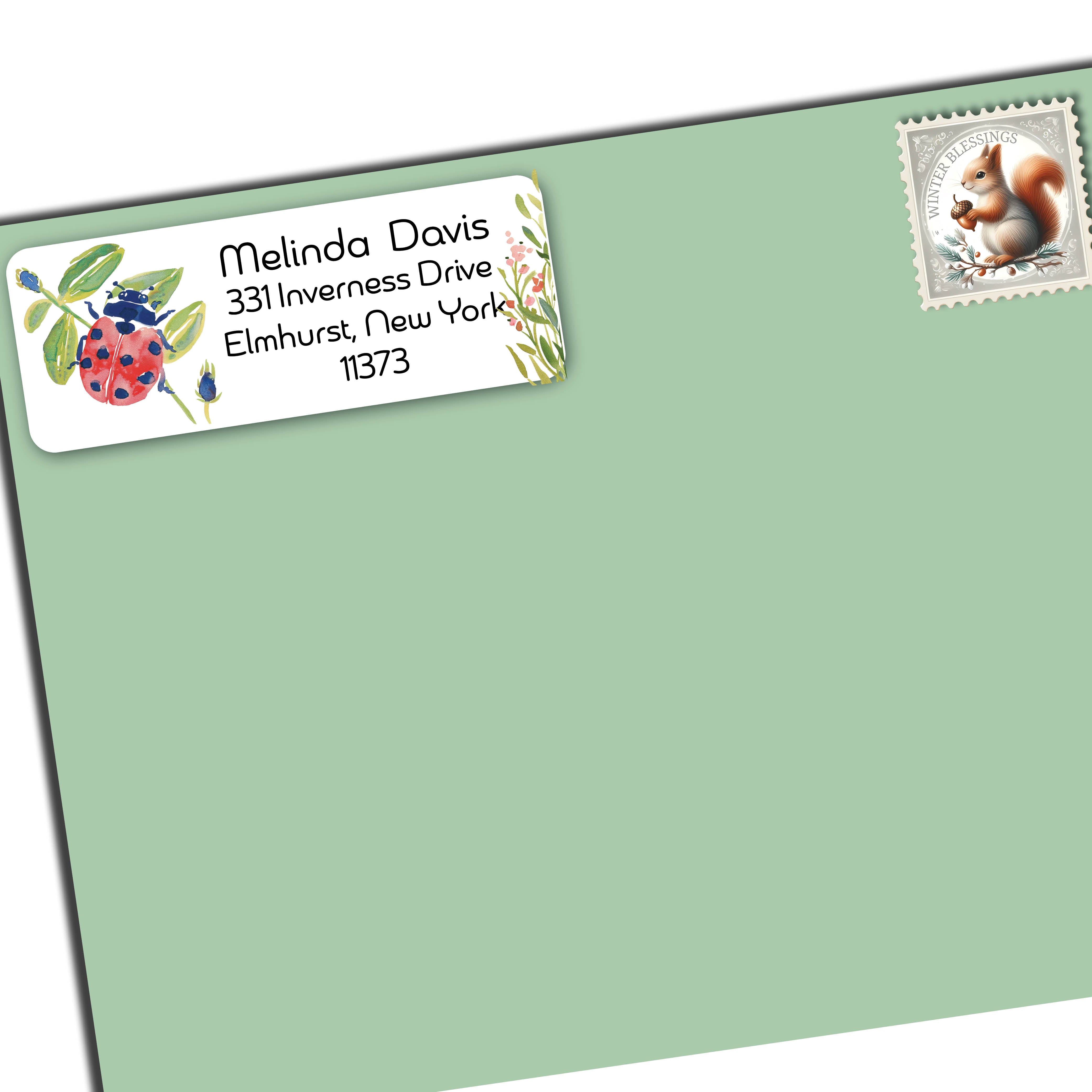 Garden Ladybug Return Address Label
