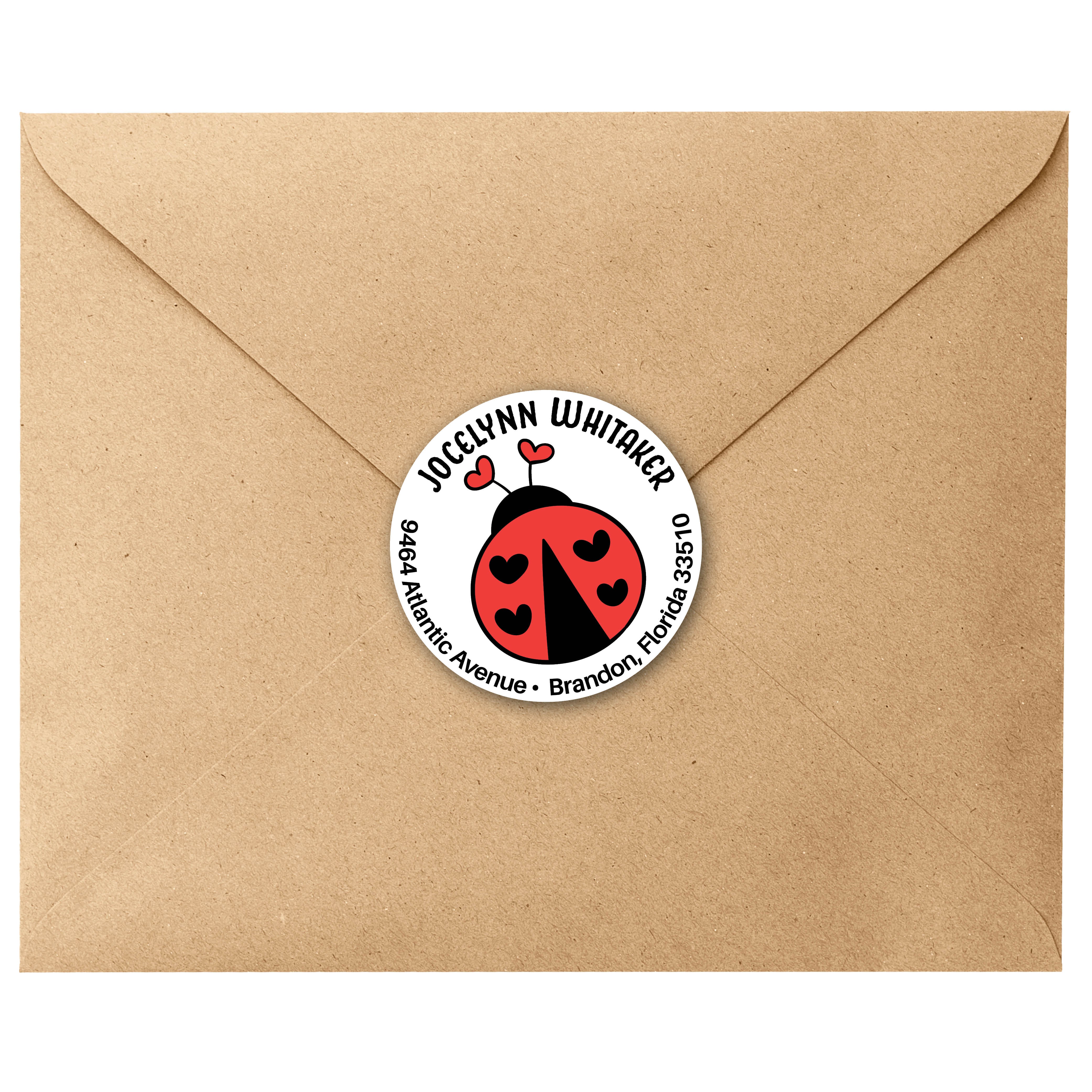 Ladybug Round Return Address Labels