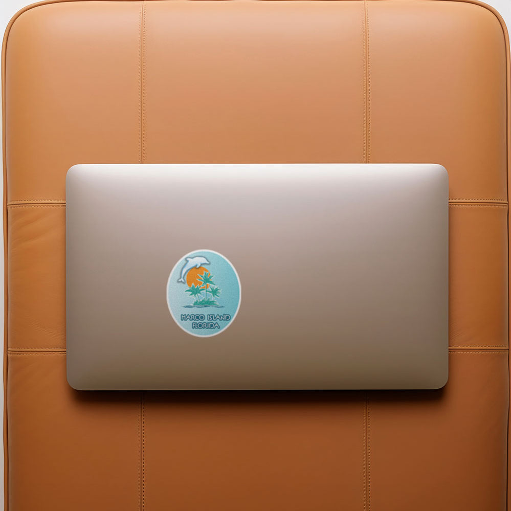 Marco Island Florida Sticker with Dolphin Palm Trees
