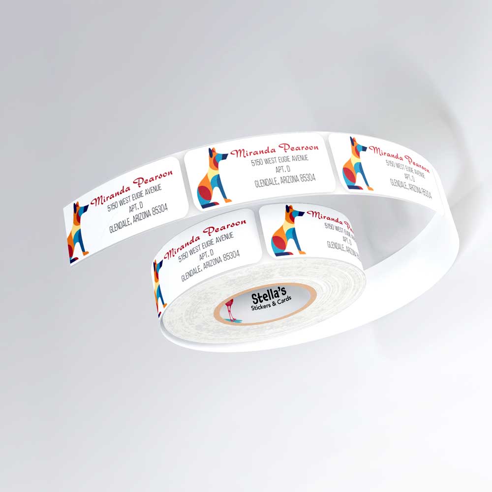 Mid Century Proud Pup Dog Return Address Labels